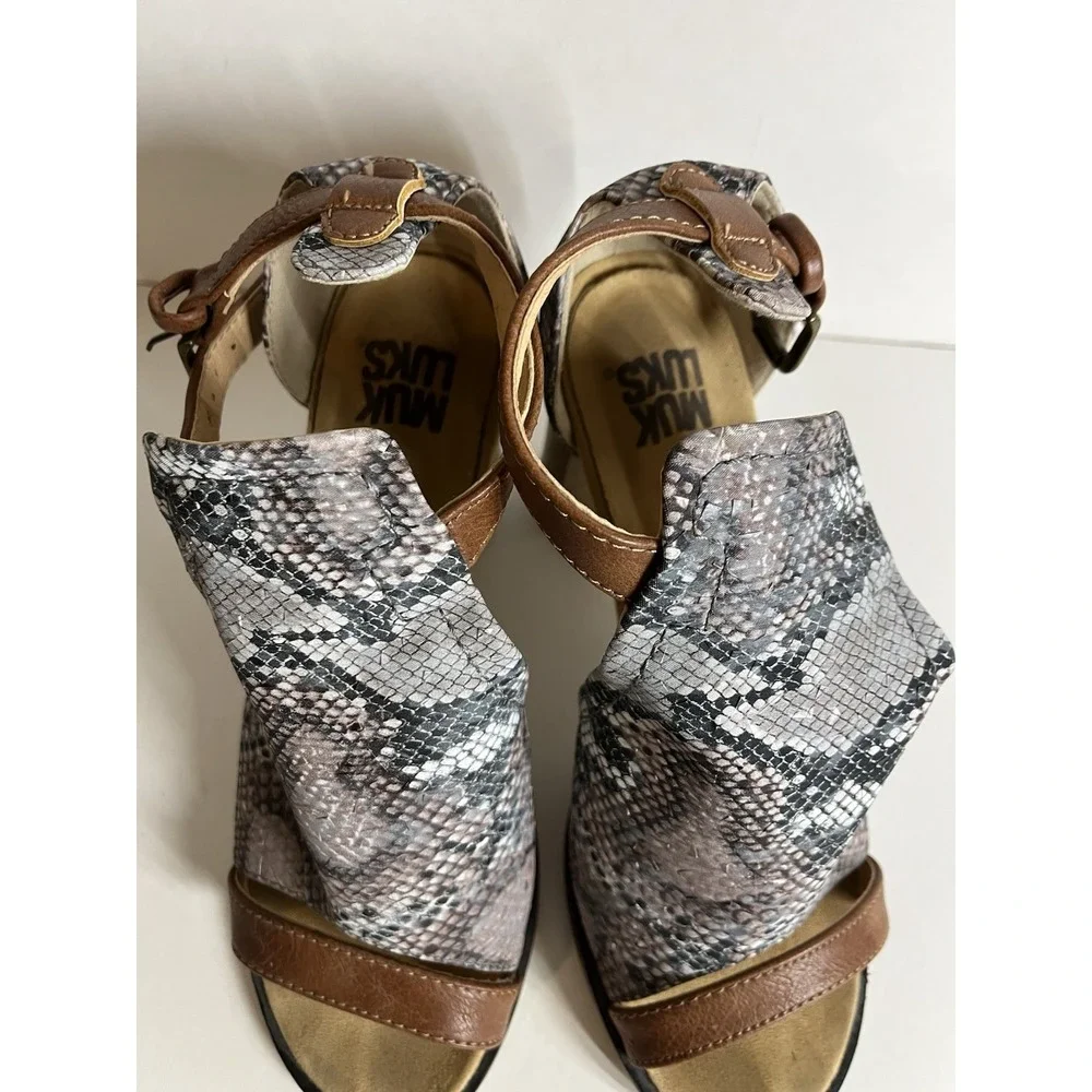 MUK LUKS Women Size‎ 7  Brown Snake Print Scales 3